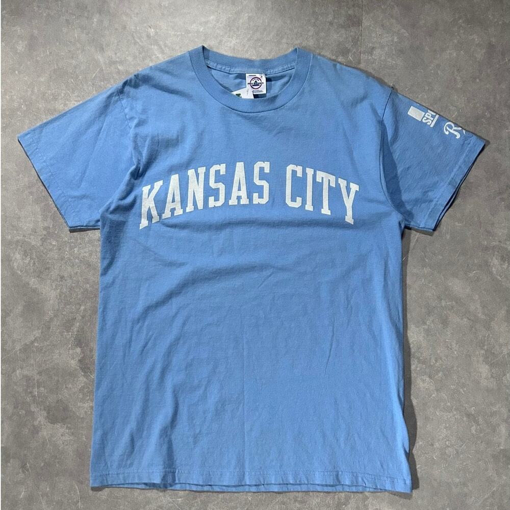 2000s Kansas City Royals Baby Blue Spell Out T Shirt -M
